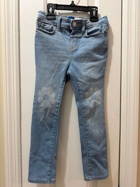 Old Navy Light Denim Blue Rockstar Jeggings with Daisy Accents 5T
